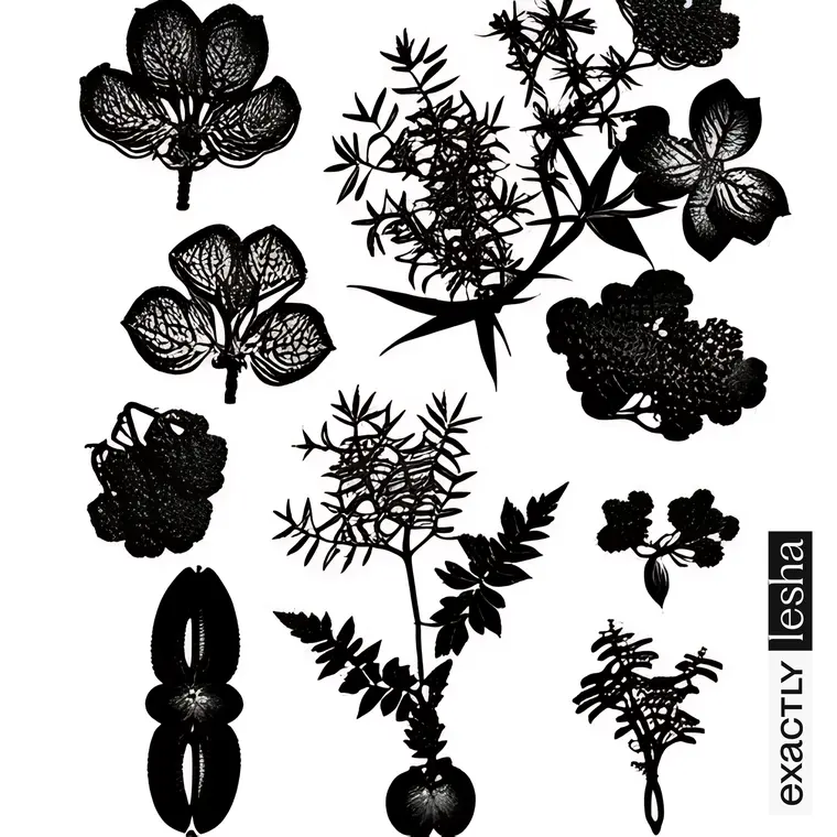 Black and white scanned plants by Lesha Pushkarev